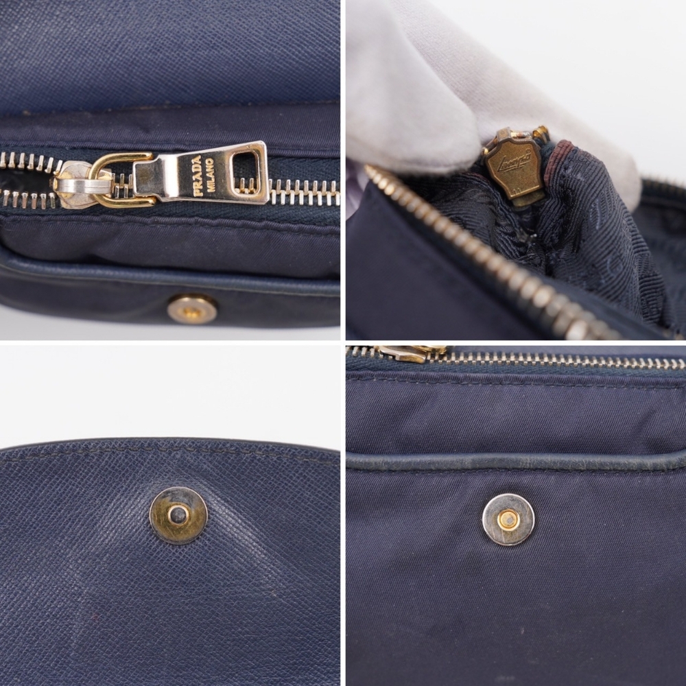 CB50 ❤️ PradaTessuto Nylon Saffiano Crossbody Bag Blue - Picture 10 of 14